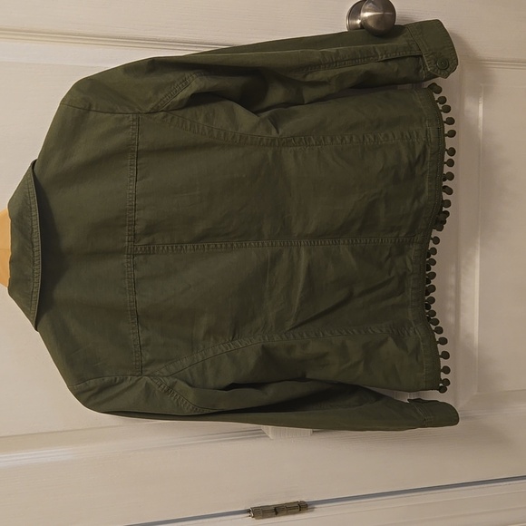 Talbots Green Utility Jacket with Pom Poms. Size XS Womens - Picture 2 of 7